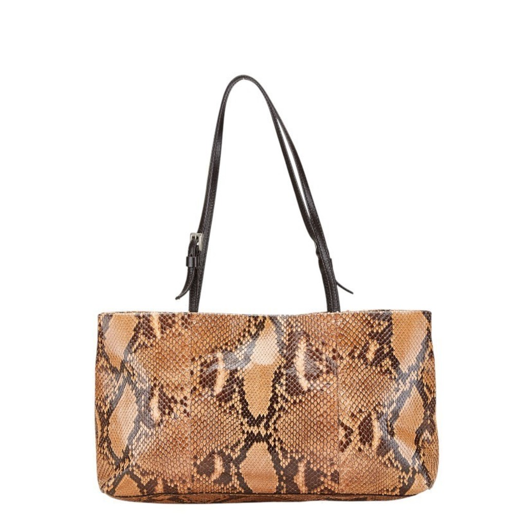 Prada Leather Python Brown Handbag - image 2